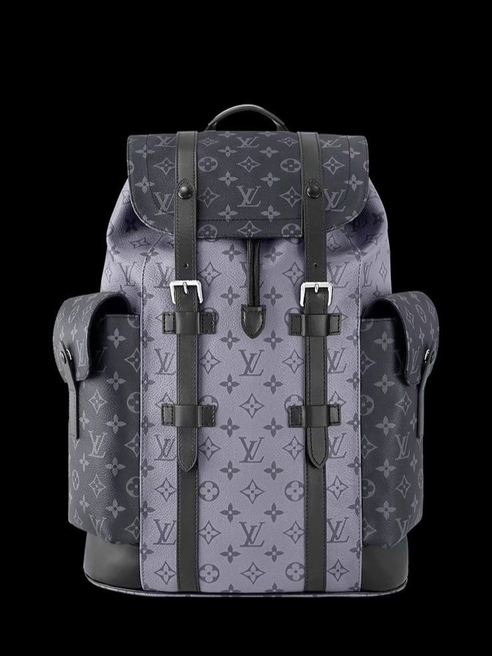 Louis Vuitton Christopher PM Monogram Eclipse Reverse Backpack Gray & Black